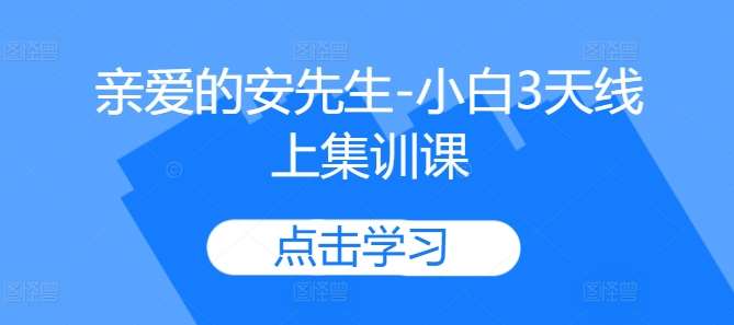 亲爱的安先生-小白3天线上集训课-时光论坛