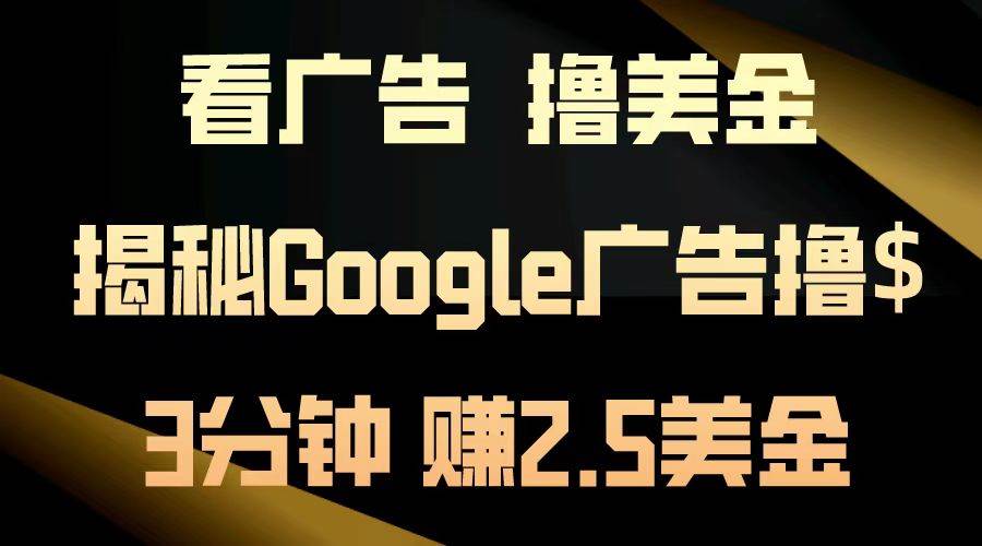 （13114期）看广告，撸美金！3分钟赚2.5美金！日入200美金不是梦！揭秘Google广告…-时光论坛