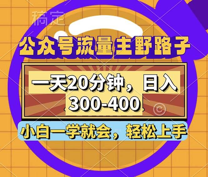 （12866期）公众号流量主野路子玩法，一天20分钟，日入300~400，小白一学就会-时光论坛