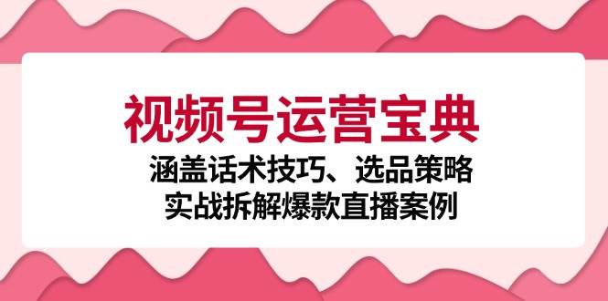 视频号运营宝典：涵盖话术技巧、选品策略、实战拆解爆款直播案例-时光论坛