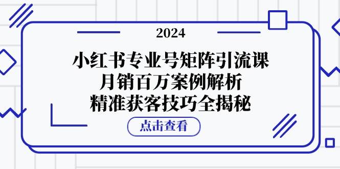 小红书专业号矩阵引流课，月销百万案例解析，精准获客技巧全揭秘-时光论坛