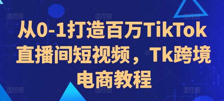 从0-1打造百万TikTok直播间短视频，Tk跨境电商教程-时光论坛