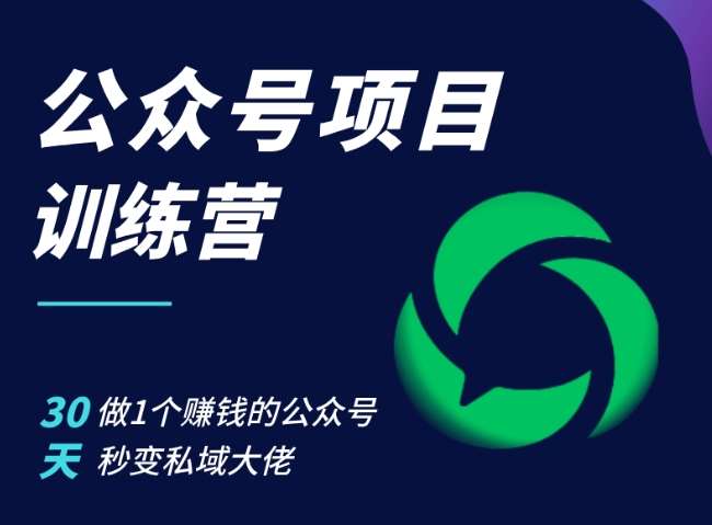 公众号项目训练营，30天做1个赚钱的公众号，秒变私域大佬-时光论坛