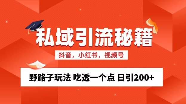 私域流量的精准化获客方法 野路子玩法 吃透一个点 日引200+ 【揭秘】-时光论坛