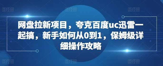 网盘拉新项目，夸克百度uc迅雷一起搞，新手如何从0到1，保姆级详细操作攻略-时光论坛