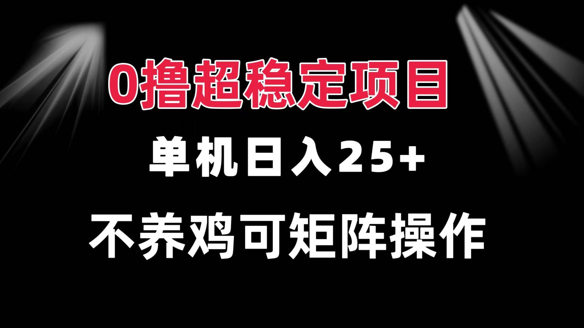 （13355期）0撸项目 单机日入25+ 可批量操作 无需养鸡 长期稳定 做了就有-时光论坛