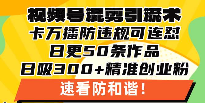 （13400期）视频号混剪引流技术，500万播放引流17000创业粉，操作简单当天学会-时光论坛