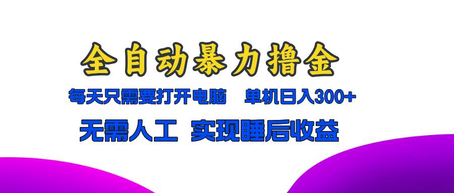 （13186期）全自动暴力撸金，只需要打开电脑，单机日入300+无需人工，实现睡后收益-时光论坛