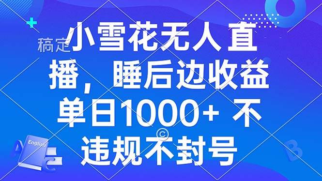 （13491期）小雪花无人直播 睡后收益单日1000+ 零粉丝新号开播 不违规 看完就会-时光论坛
