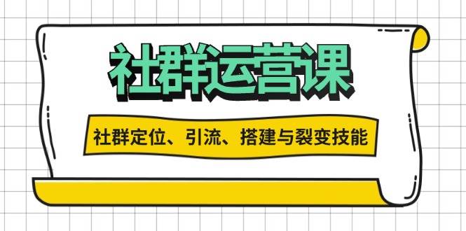 （13479期）社群运营打卡计划：解锁社群定位、引流、搭建与裂变技能-时光论坛