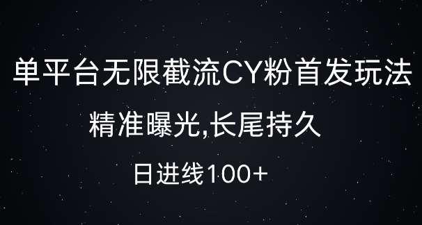 单平台无限截流创业粉首发玩法，精准曝光，长尾持久，日引流100+【揭秘】-时光论坛