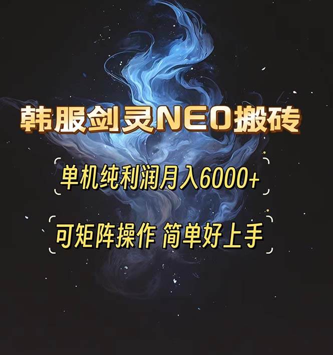 （13435期）韩服剑灵NEO搬砖攻略，单机纯利润月入6000+ 可矩阵操作，简单好上手。-时光论坛