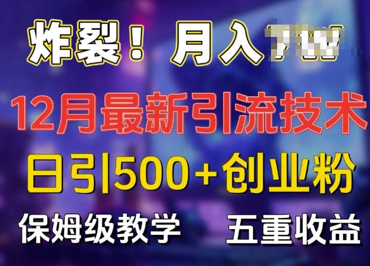 炸裂!揭秘12月最新日引流500+精准创业粉，多重收益保姆级教学-时光论坛