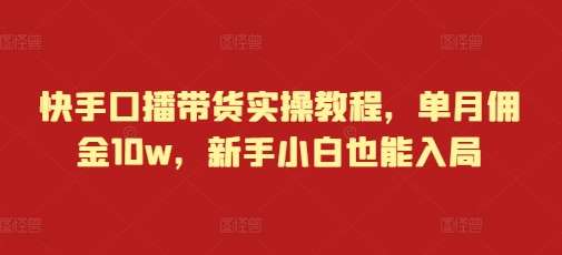 快手口播带货实操教程，单月佣金10w，新手小白也能入局-时光论坛