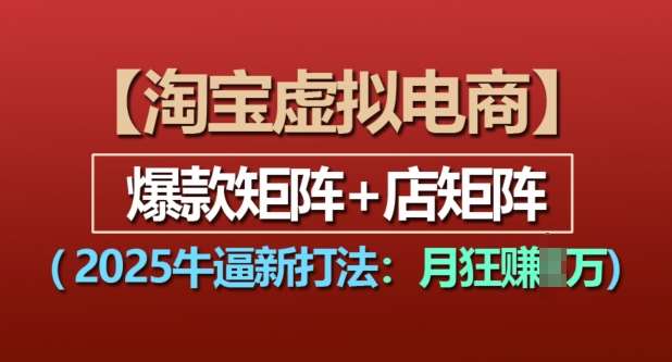 淘宝虚拟电商，2025牛逼新打法：爆款矩阵+店矩阵，月入过万-时光论坛