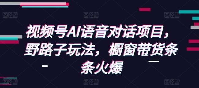 视频号AI语音对话项目，野路子玩法，橱窗带货条条火爆-时光论坛