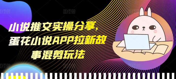 小说推文实操分享，蛋花小说APP拉新故事混剪玩法-时光论坛