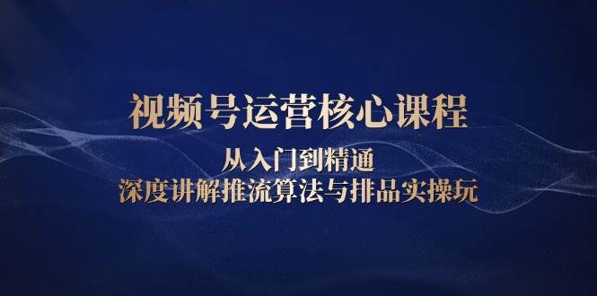 （13863期）视频号运营核心课程，从入门到精通，深度讲解推流算法与排品实操玩-时光论坛