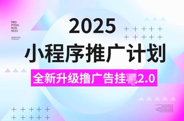 2025小程序推广计划，撸广告挂JI3.0玩法，日均5张【揭秘】-时光论坛