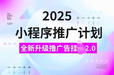 2025小程序推广计划，全新升级撸广告挂JI2.0玩法，日入多张，小白可做【揭秘】-时光论坛