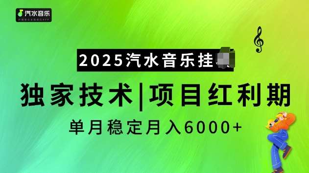 2025汽水音乐挂JI项目，独家最新技术，项目红利期稳定月入6000+-时光论坛