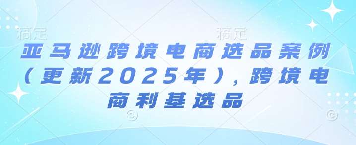 亚马逊跨境电商选品案例(更新2025年)，跨境电商利基选品-时光论坛