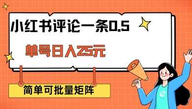 小红书评论一条0.5元 单账号一天可得25元 可矩阵操作 简单无脑靠谱【揭秘】-时光论坛