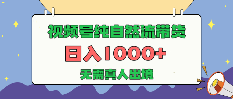 视频号纯自然流带货，日入1000+，无需真人出境，新手小白也可操作-时光论坛