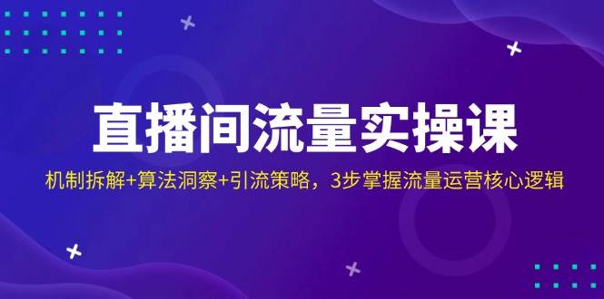（14122期）直播间流量实操课：机制拆解+算法洞察+引流策略，3步掌握流量运营核心逻辑-时光论坛