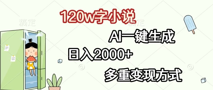 120w字小说，AI一键生成，日入2000+，多重变现方式-时光论坛