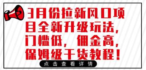 3月份拉新风口项目全新升级玩法，门槛低，佣金高，保姆级干货教程-时光论坛