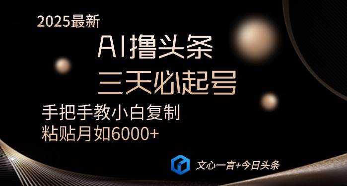 （14102期）AI撸头条三天必起号手把手教小白复制粘贴月入6000+教程-时光论坛