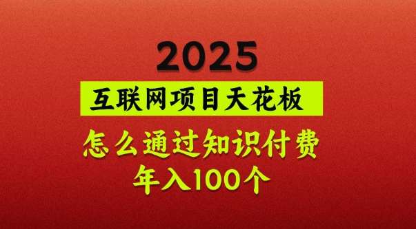 2025项目天花板，普通怎么通过知识付费翻身，年入百个【揭秘】-时光论坛