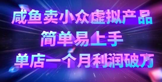 咸鱼卖小众虚拟产品，简单易上手，单店一个月利润破W-时光论坛
