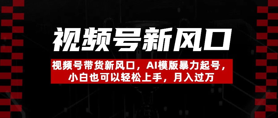视频号带货新风口，AI模版暴力起号，小白也可以轻松上手，月入过万-时光论坛