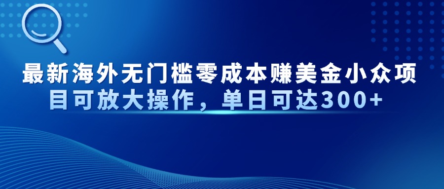 最新海外无门槛美金小众项目可放大操作，单日可达300+-时光论坛