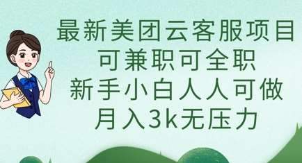 最新美团云客服项目，可兼职可全职，新手小白人人可做，月入3k无压力-时光论坛