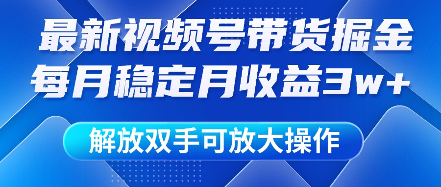 最新视频号带货掘金项目，每月稳定月收益3w+，解放双手，可放大操作-时光论坛