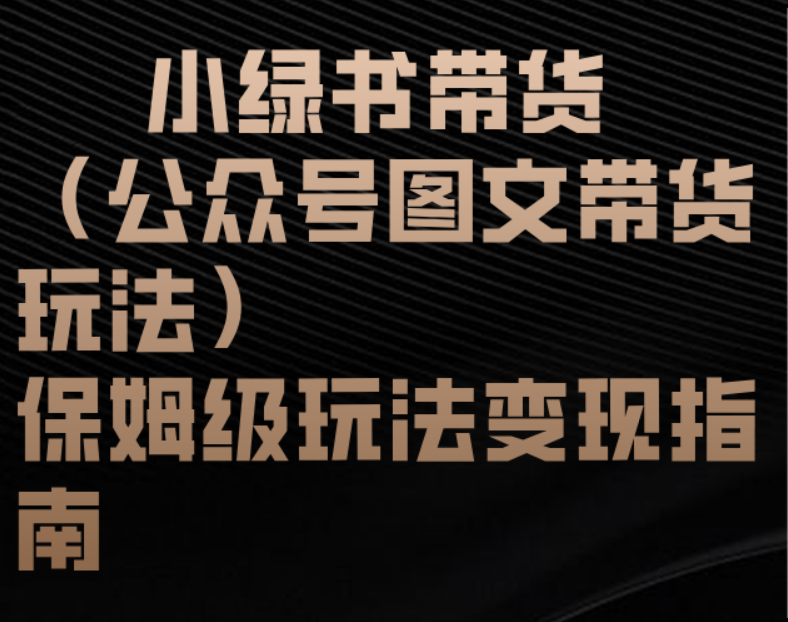 小绿书带货（公众号图文带货玩法）保姆级玩法变现指南-时光论坛