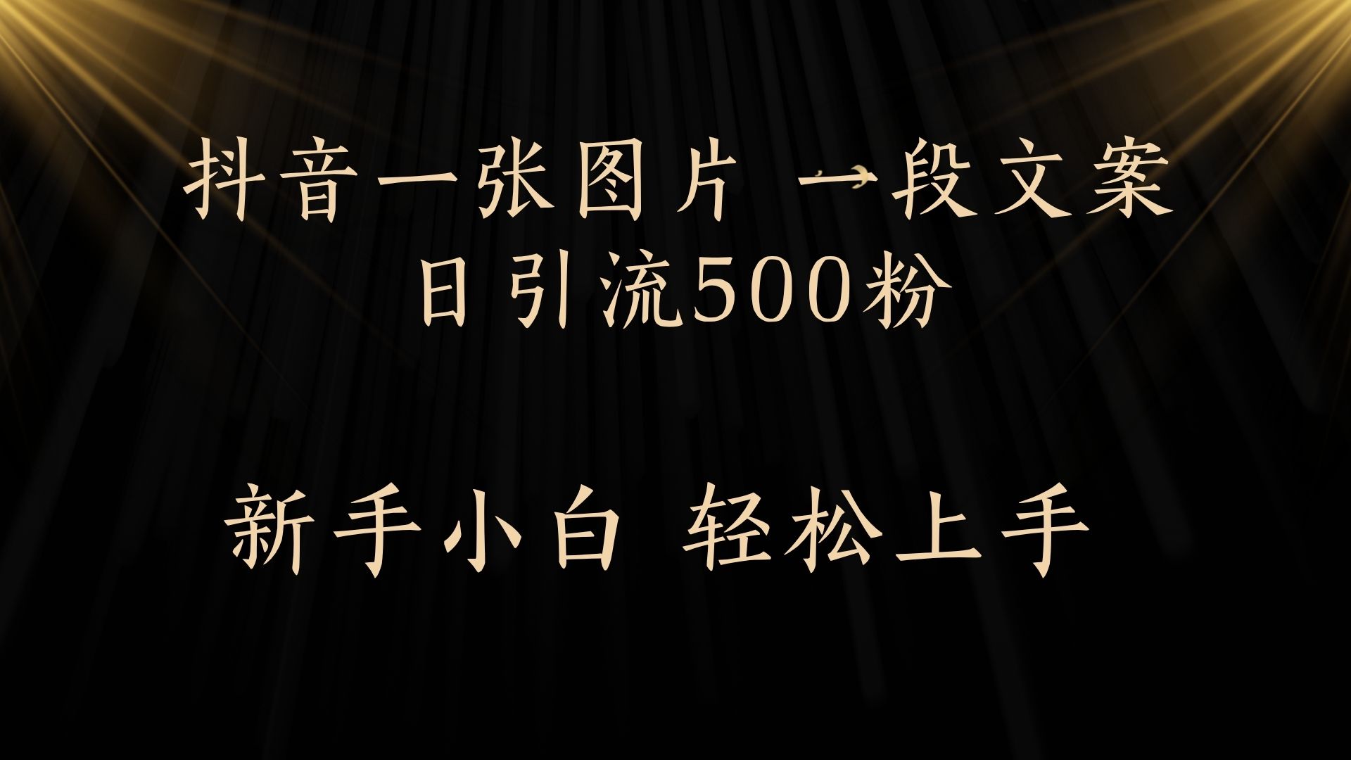 每天2分钟，抖音一张图片 一段文案日引流500粉-时光论坛