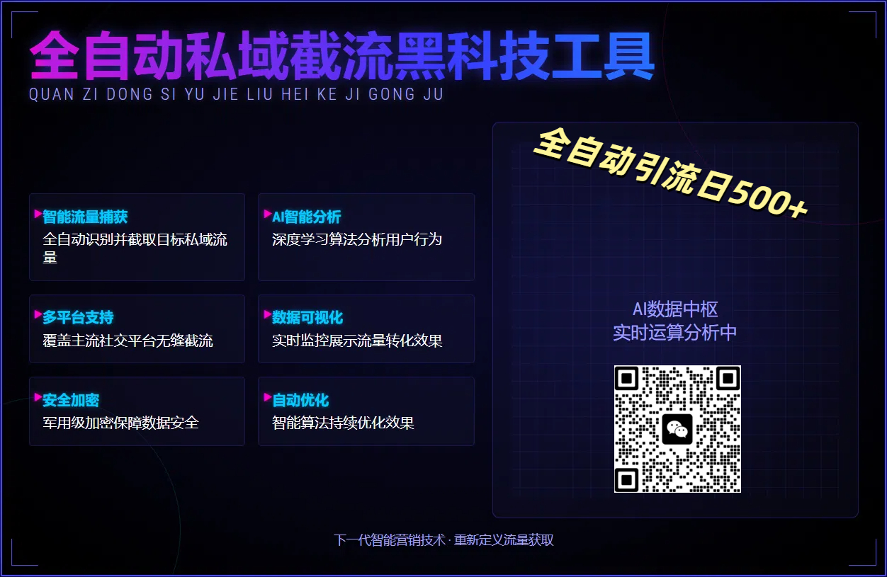 全自动私域截流黑科技工具——全自动引流日500+-时光论坛