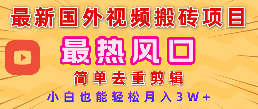 2025最新热门风口，国外视频搬砖项目，简单去重剪辑，小白也能轻松月入3W+-时光论坛