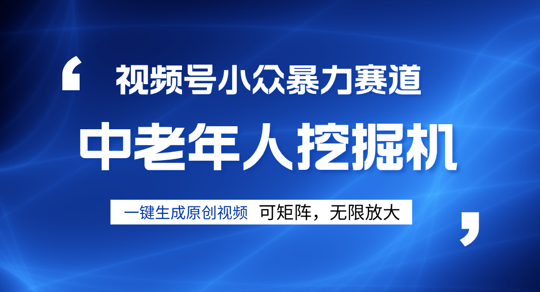 视频号新手逆袭密码！超小众暴力赛道，中老年人深信不疑，原创通过率拉满-时光论坛