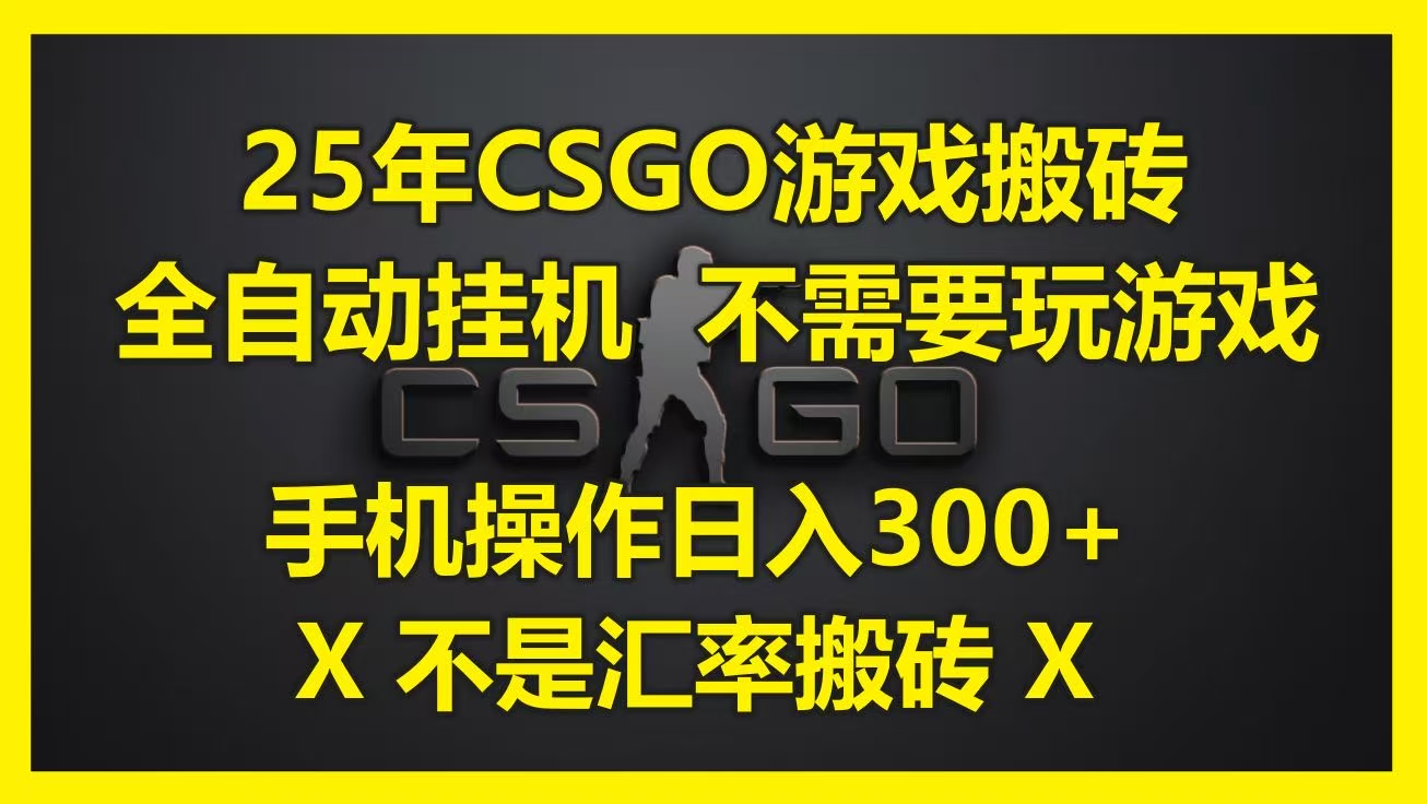 25年CSGO游戏搬砖，全自动挂机，不需要玩游戏，手机操作日入300+。(不是汇率搬砖)-时光论坛