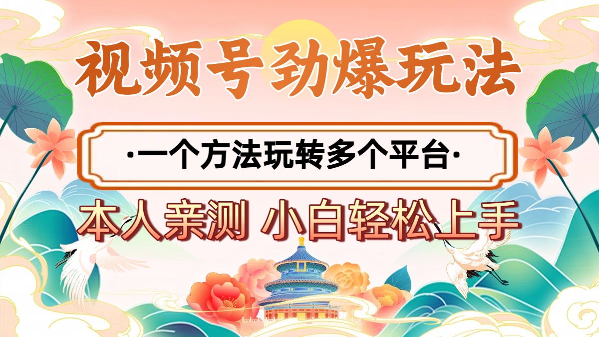 2025年视频号劲爆玩法，一个方法玩转多个平台 小白也能轻松上手-时光论坛