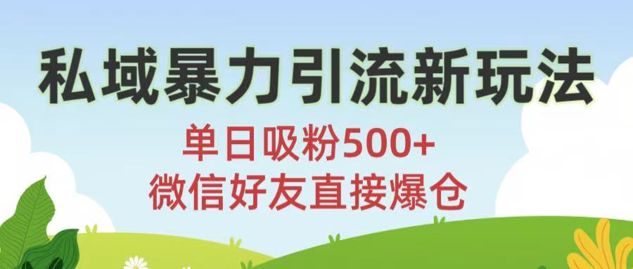 私域暴力引流新玩法!单日吸粉500+，微信好友直接爆仓-时光论坛