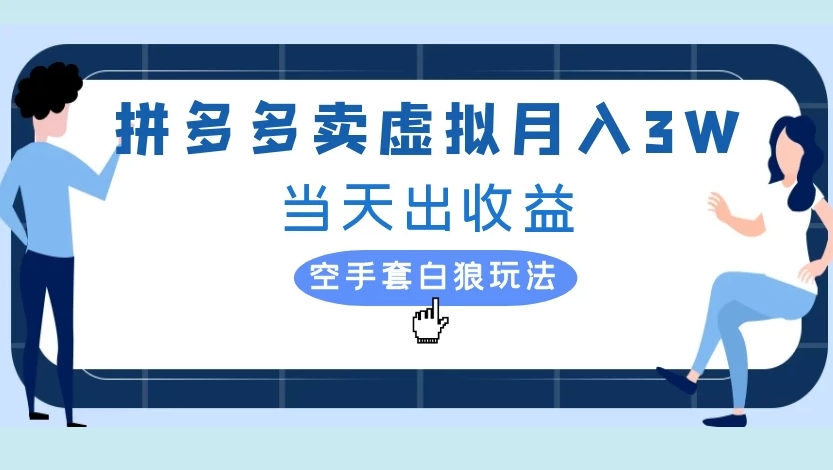 拼多多卖虚拟月入3W当天出收益空手套白狼玩法-时光论坛