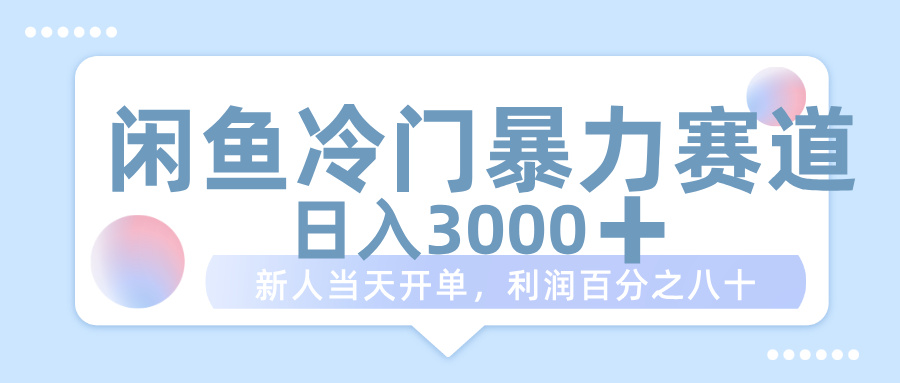 闲鱼冷门暴力赛道，一单 80%利润，新人轻松日入 1000+-时光论坛