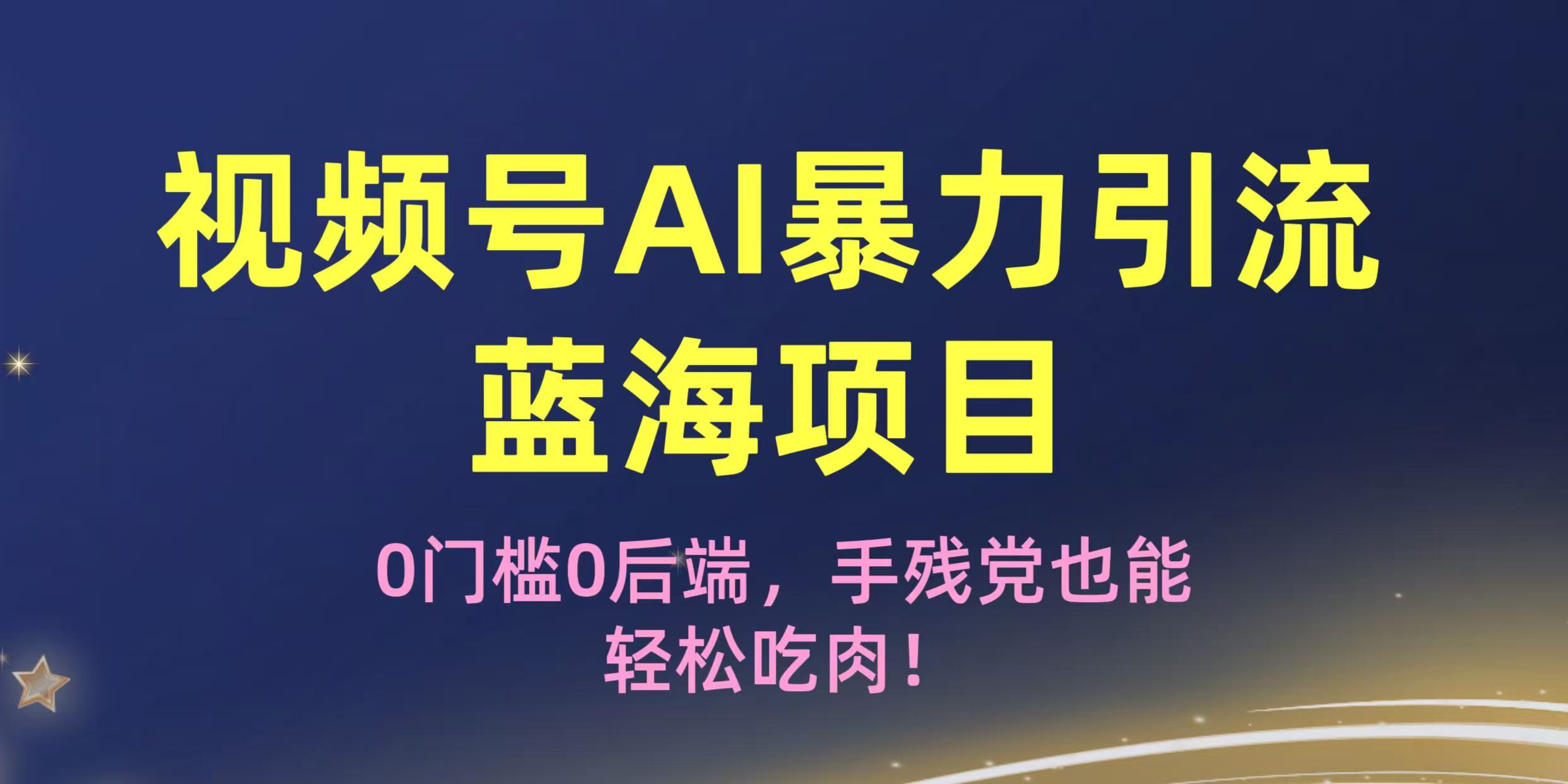疯传！视频号AI暴力引流蓝海项目，0门槛0后端，手残党也能轻松吃肉！-时光论坛