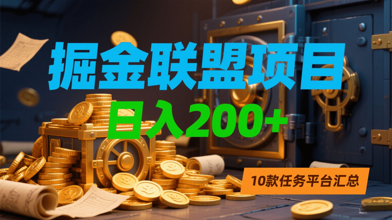 掘金联盟项目，日入200+，10款任务平台汇总-时光论坛